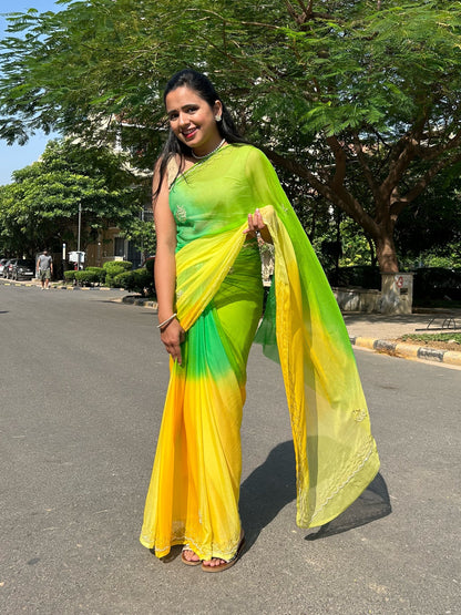 Ombre Chiffon Saree