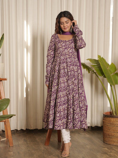 Aish Block Print Anarkali Set