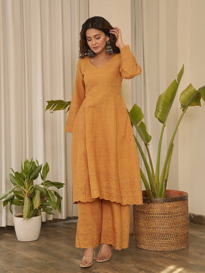 Gulaab Solid Cotton Kurta Set