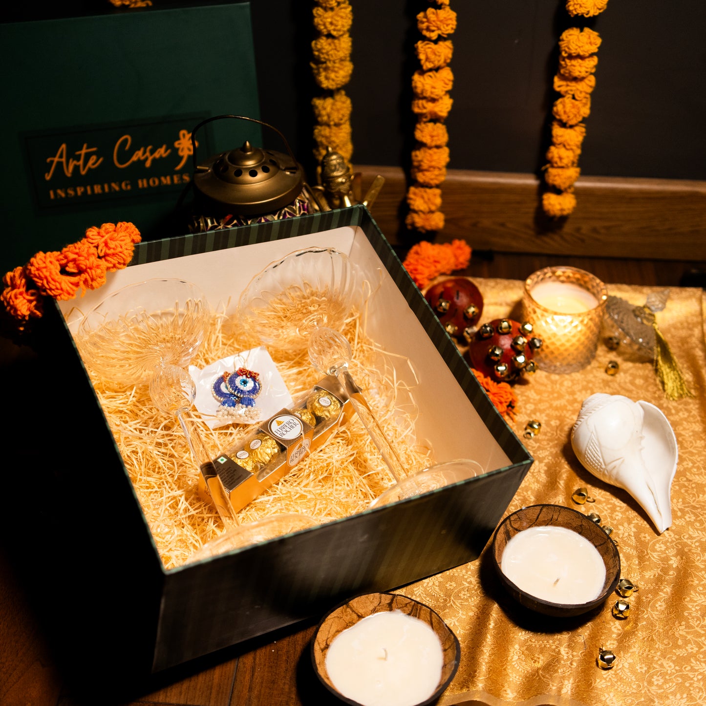 Glass Glow Delight Diwali Gift Box