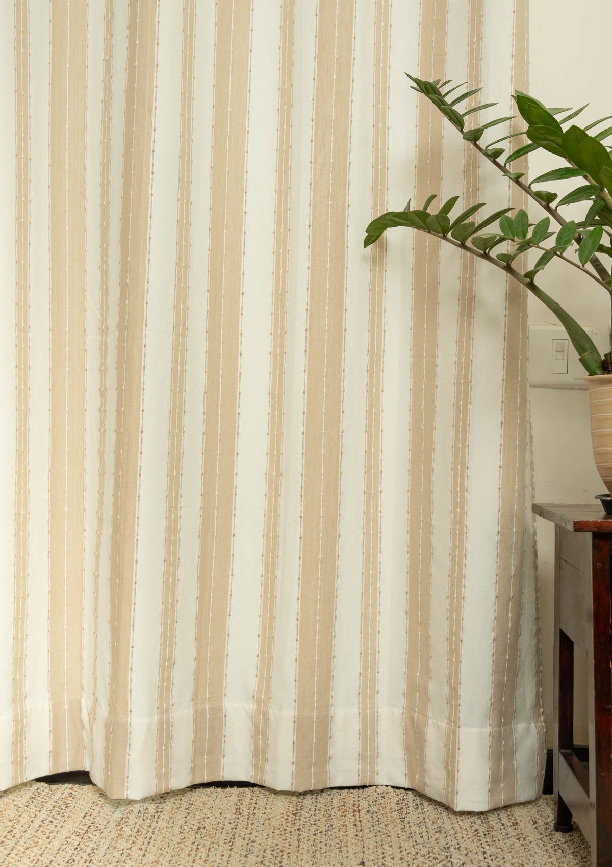 Room Darkening - Caramel Geometric Cotton Curtain