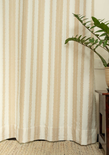 Room Darkening - Caramel Geometric Cotton Curtain