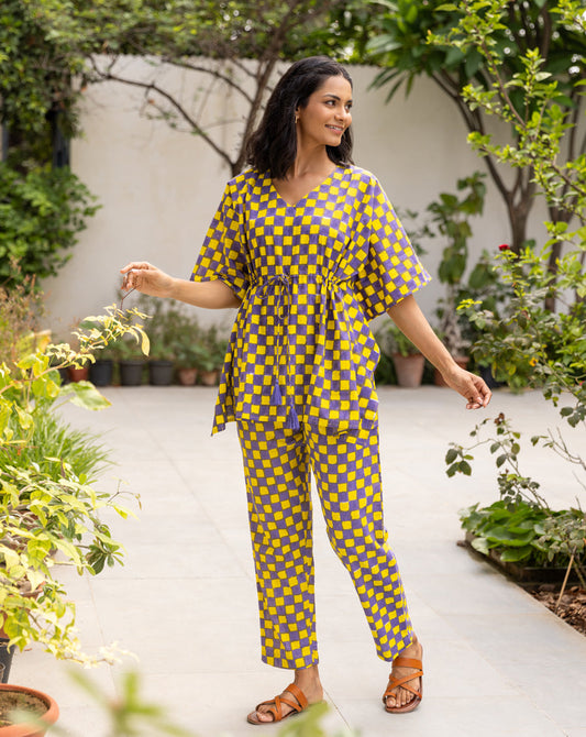 Chequer Chill Jams Cotton Co-ord Set
