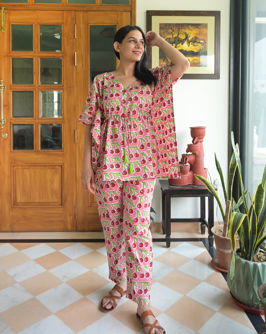 Cherries Chill Jams Cotton Co-ord Set