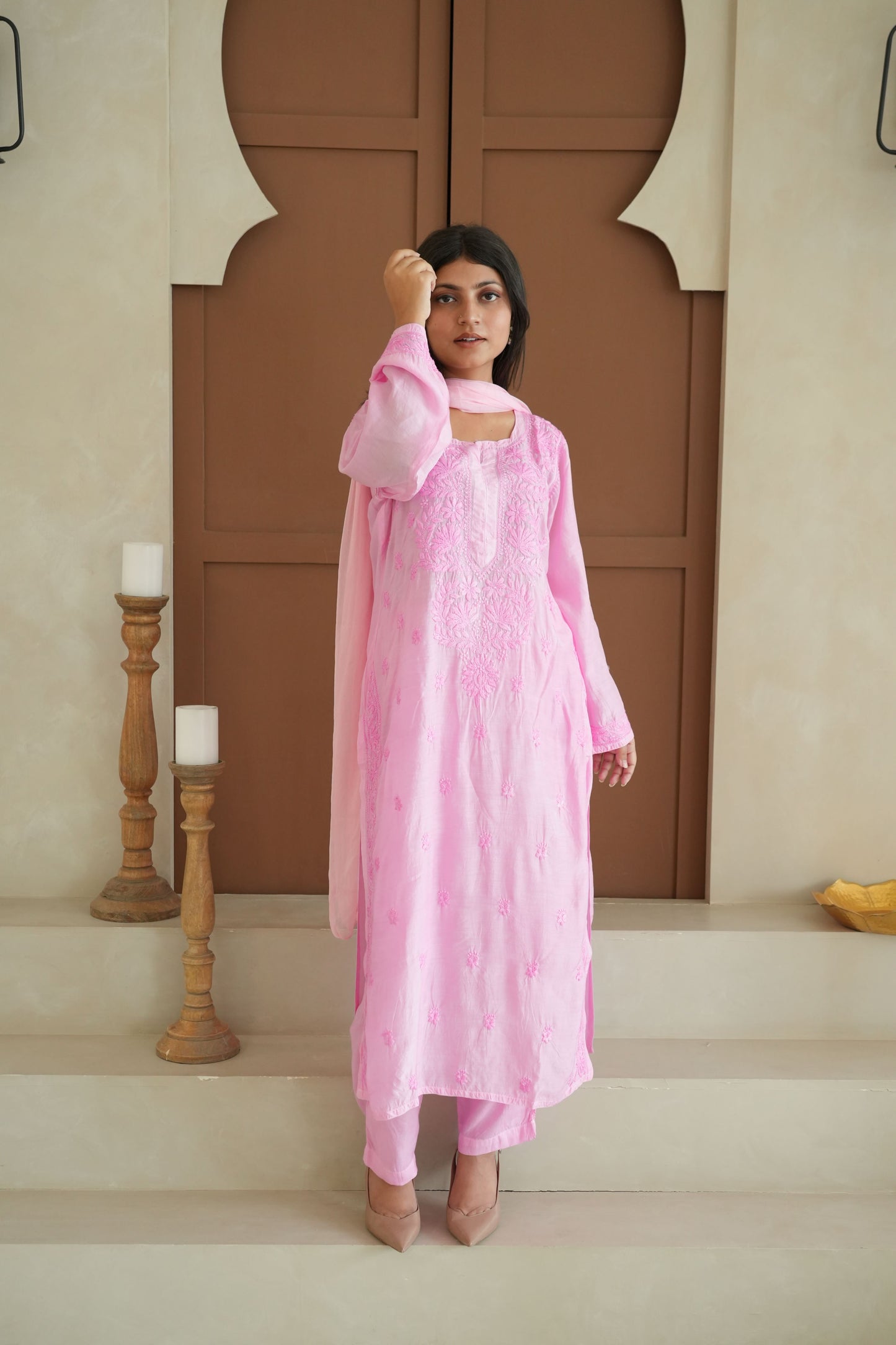 Hayat Chikankari Muslin Silk Kurti