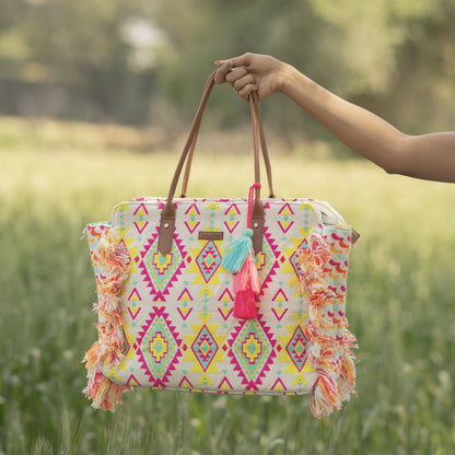 Citrus Burst Ruffle Beach Tote