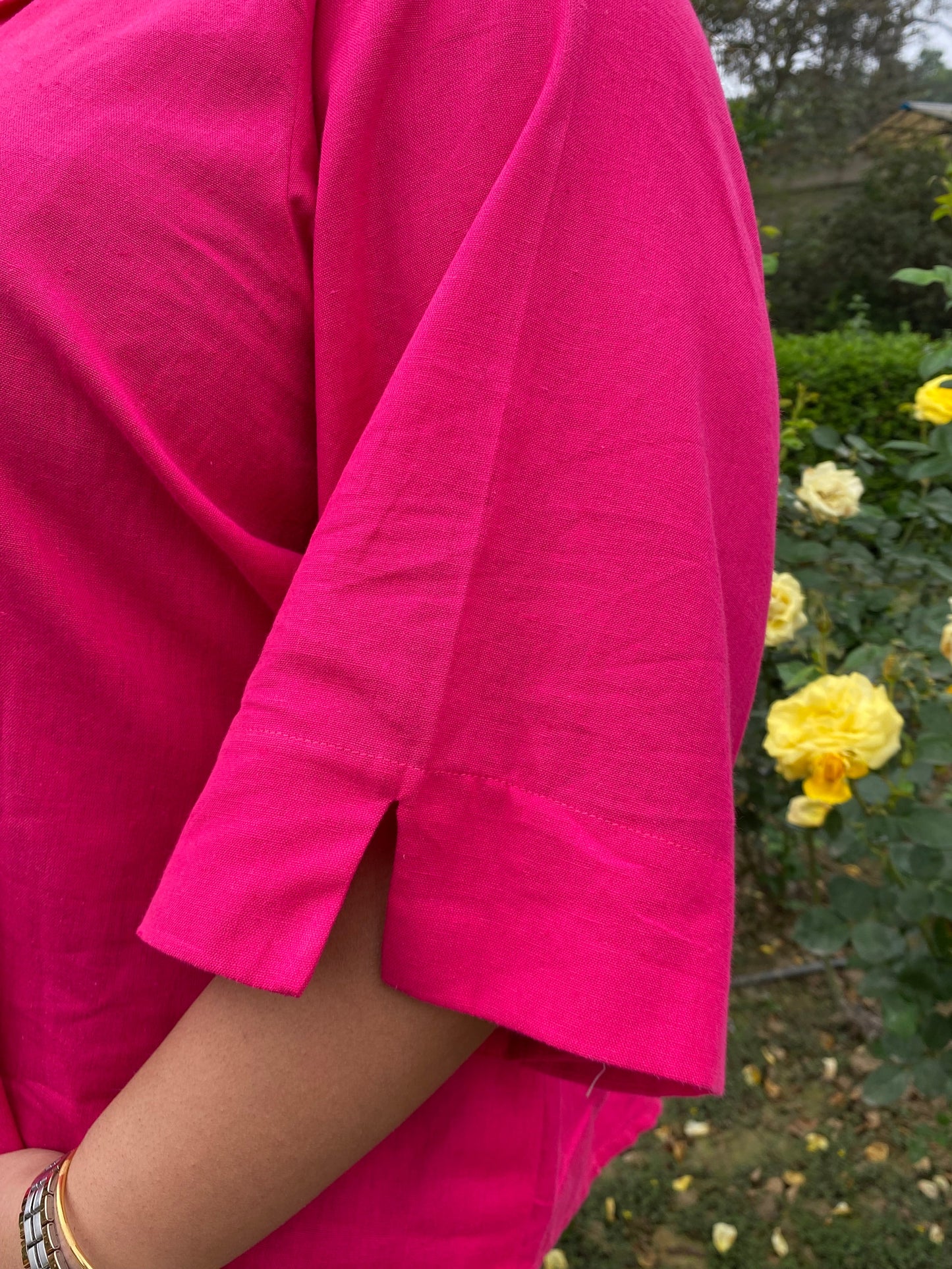 Anjali Hot Pink Cotton Shirt