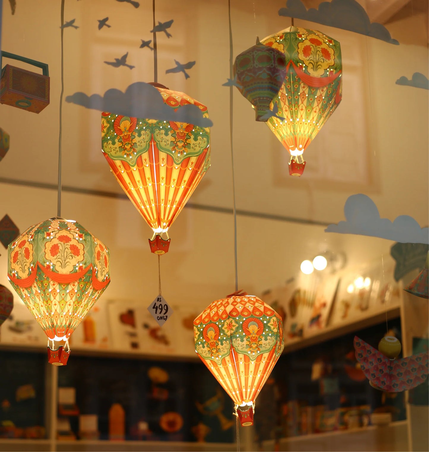 Red Hot Air Balloon DIY Paper Lamp Shade