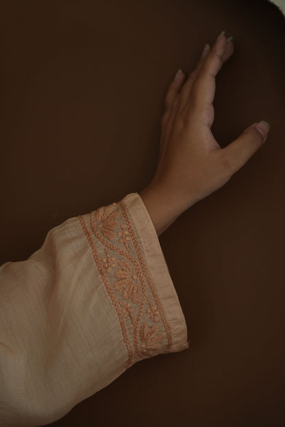 Hayat Chikankari Muslin Silk Kurti