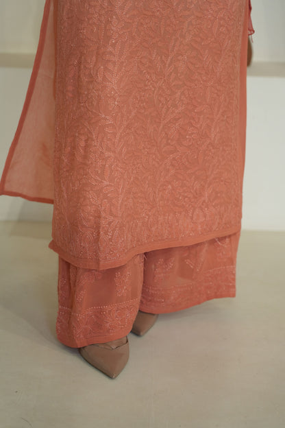 Riva Chikankari Nodle Strap Long Kurti