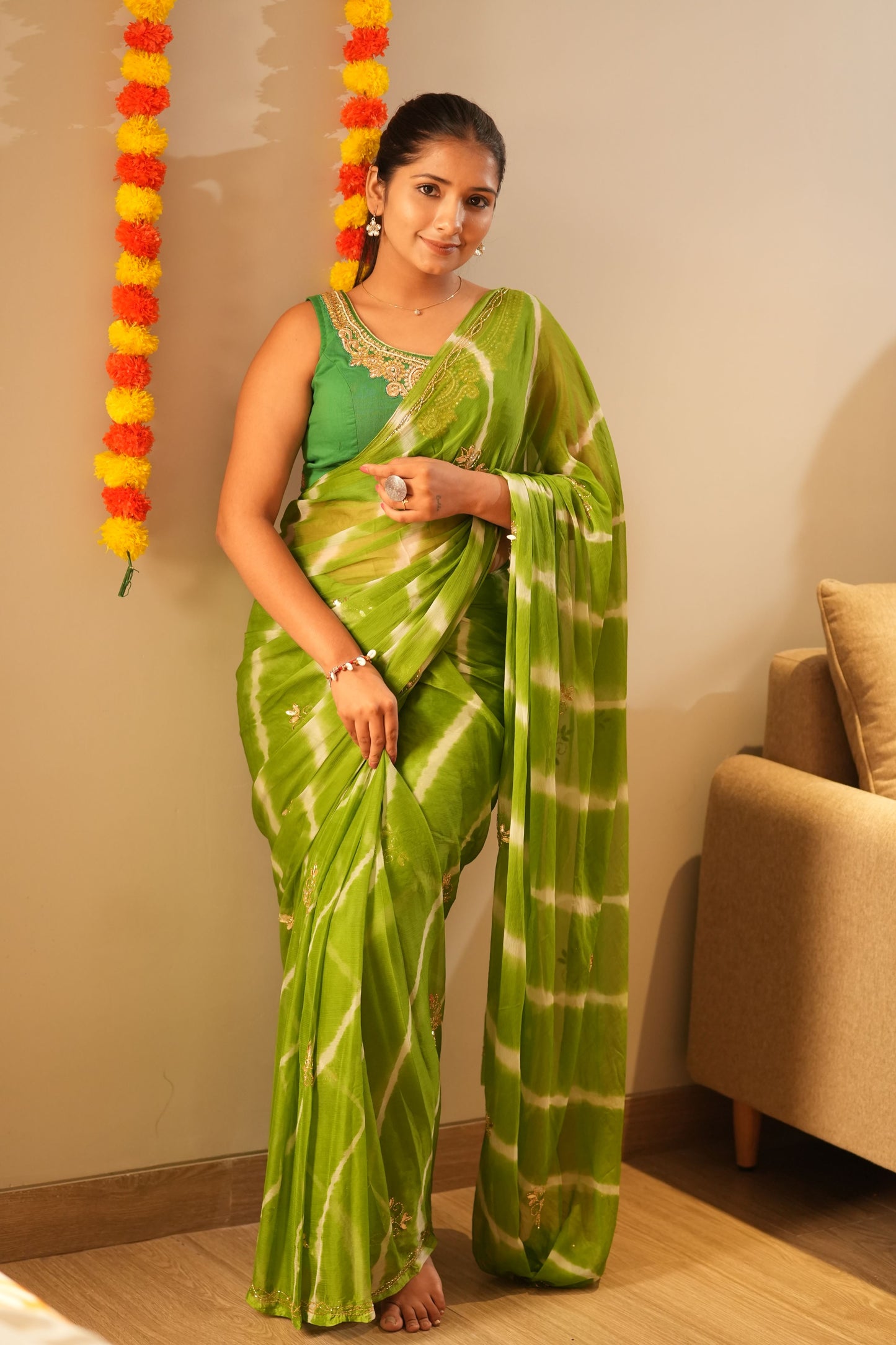 Lehariya Pure Chiffon Saree