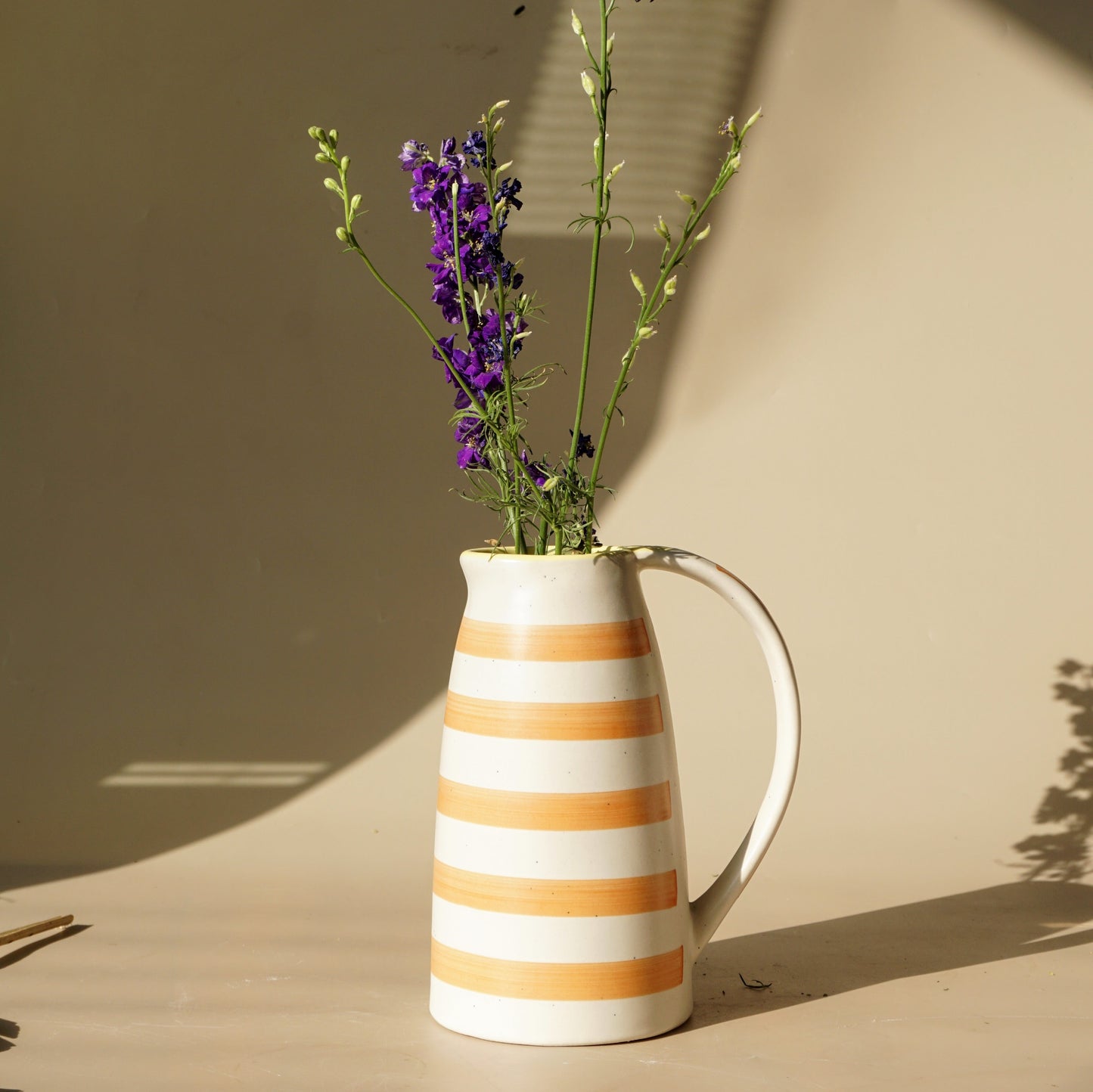 Orange Stripes Jug Vase