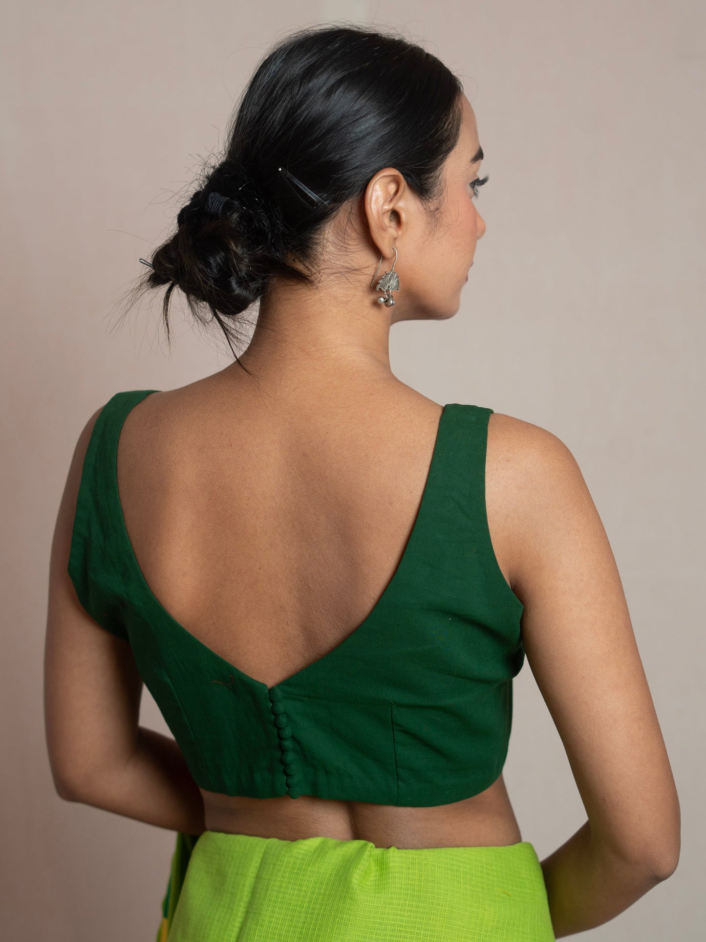 Angoori Dark Green Cotton Blouse