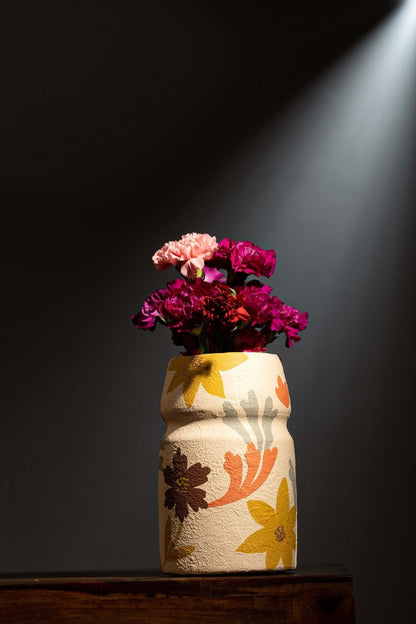 Floral Charm Terracotta Vase