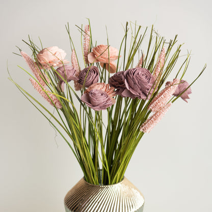 Classic Green and Pink Everlasting Floral Bunch