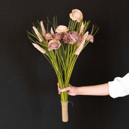 Classic Green and Pink Everlasting Floral Bunch