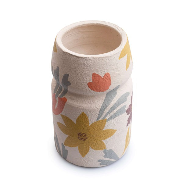 Floral Charm Terracotta Vase