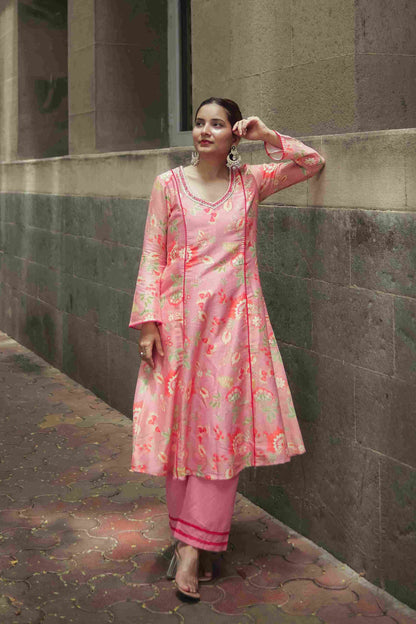 Peach Rose Kurta Set