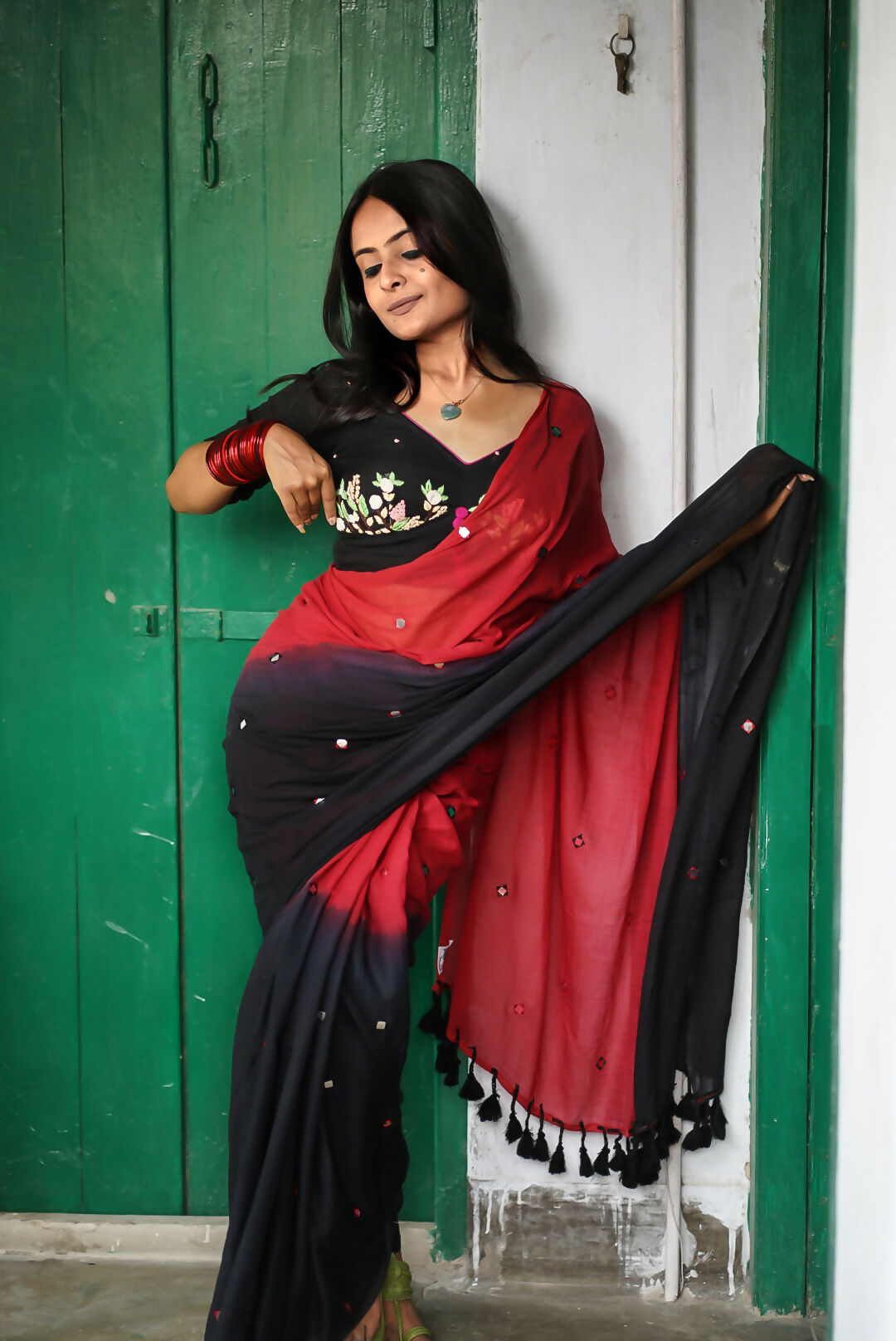 Kala Khatta Mulmul Saree