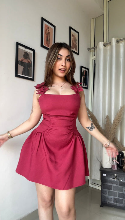 3D Rose Flare Dress