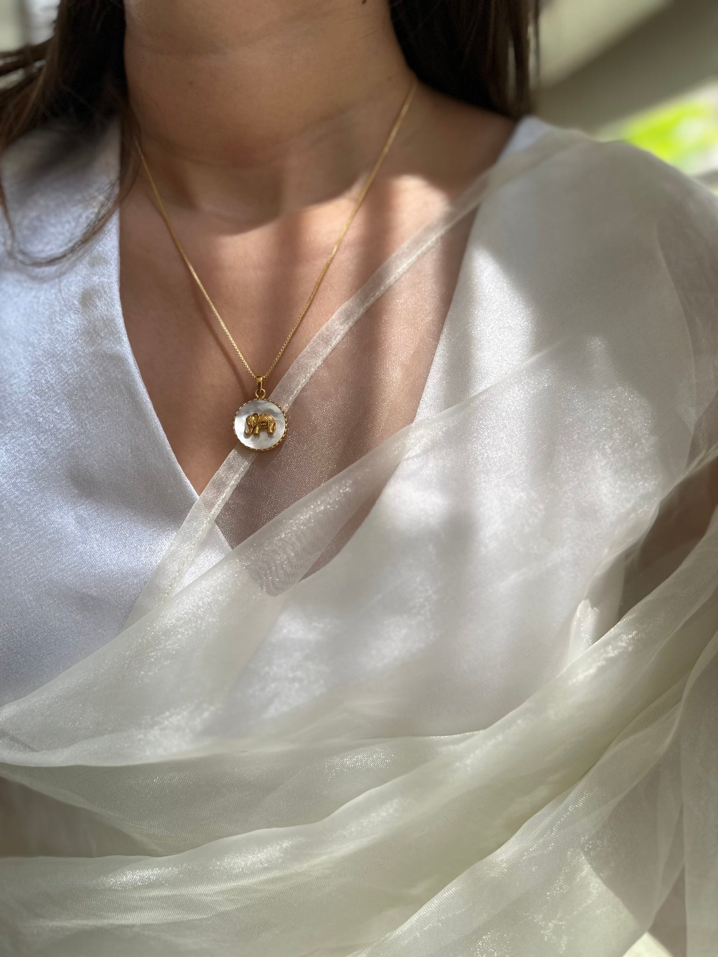 Haathi Mother of Pearl Pendant