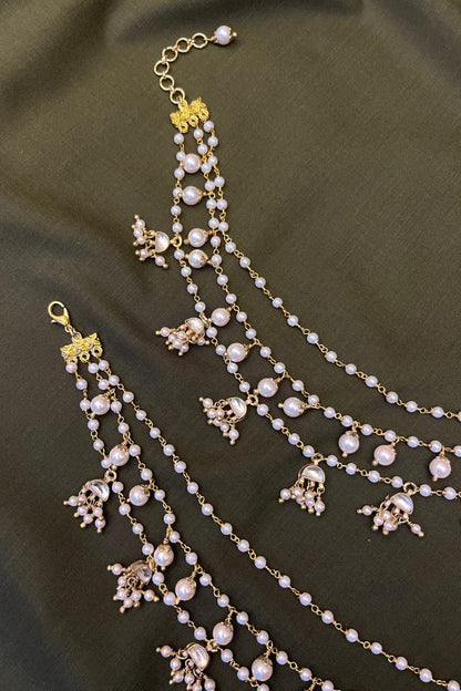 Kundan Moti Chain Payal Pair