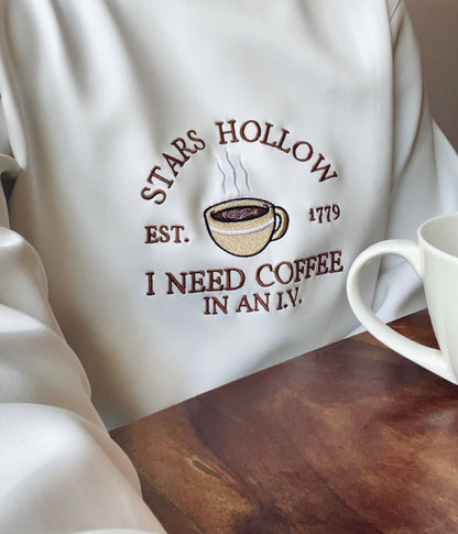 Stars Hollow Embroidered White Sweatshirt