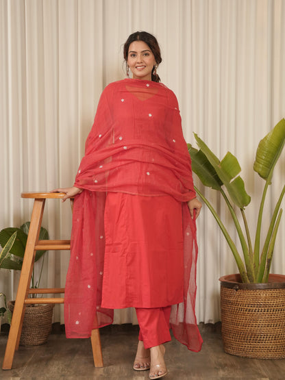 Rabia Embroidered Hand-dyed Cotton Suit Set