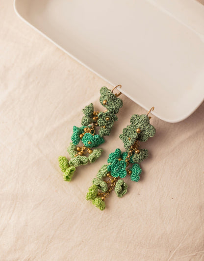 Hand-crocheted Shower Floral Danglers