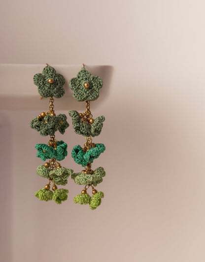 Hand-crocheted Shower Floral Danglers