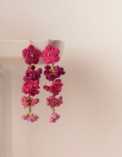 Hand-crocheted Shower Floral Danglers
