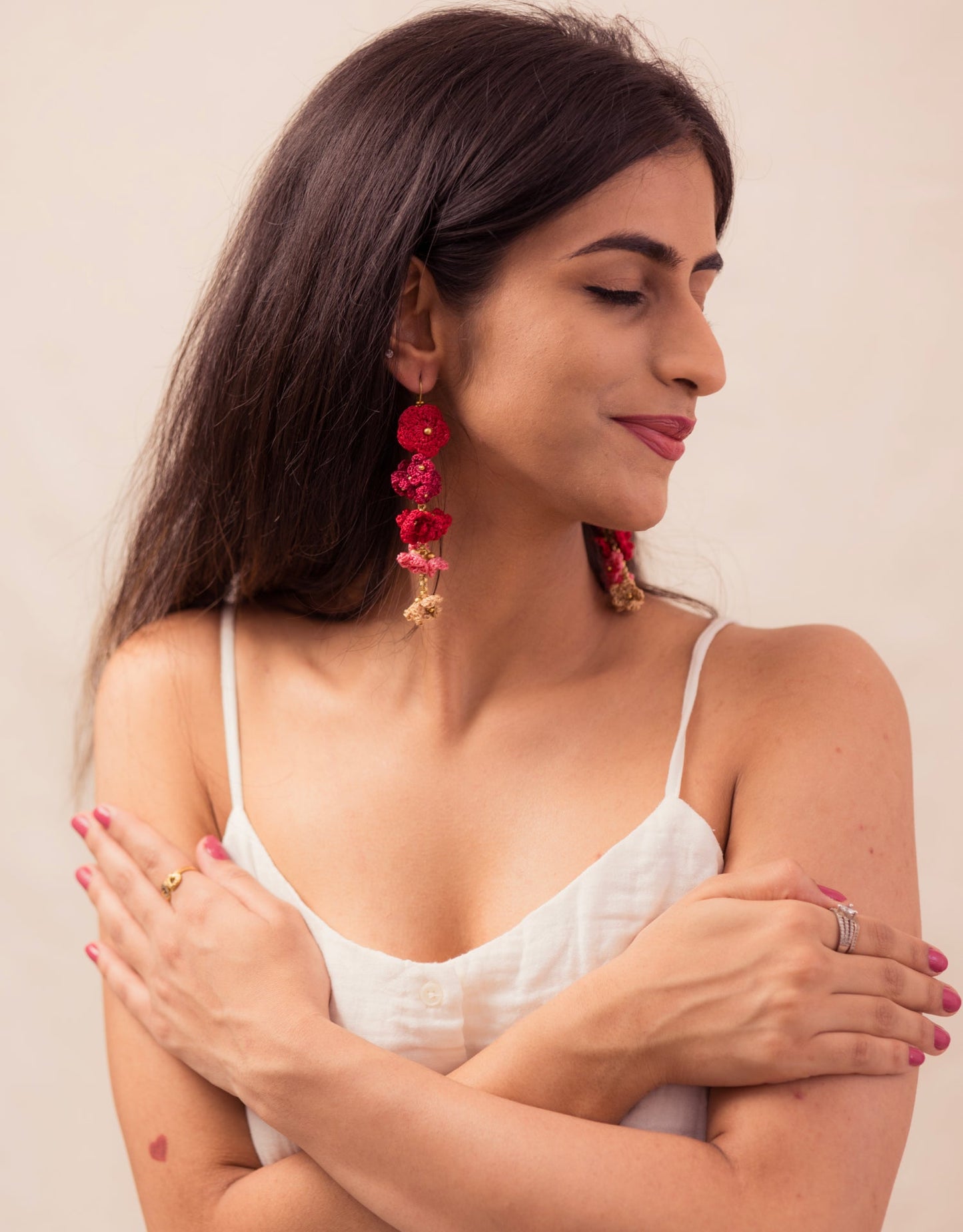 Hand-crocheted Shower Floral Danglers