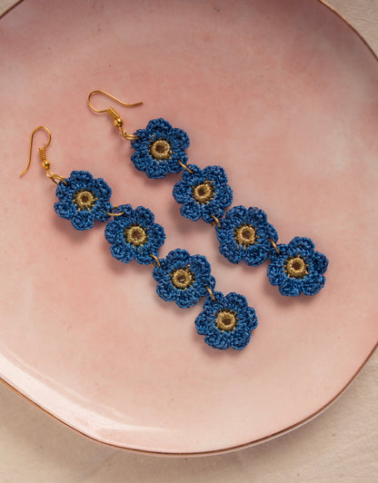 Hand-crocheted Daisies Danglers