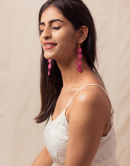 Hand-crocheted Daisies Danglers