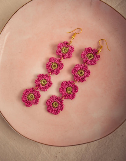 Hand-crocheted Daisies Danglers