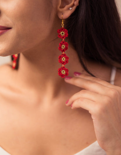 Hand-crocheted Daisies Danglers