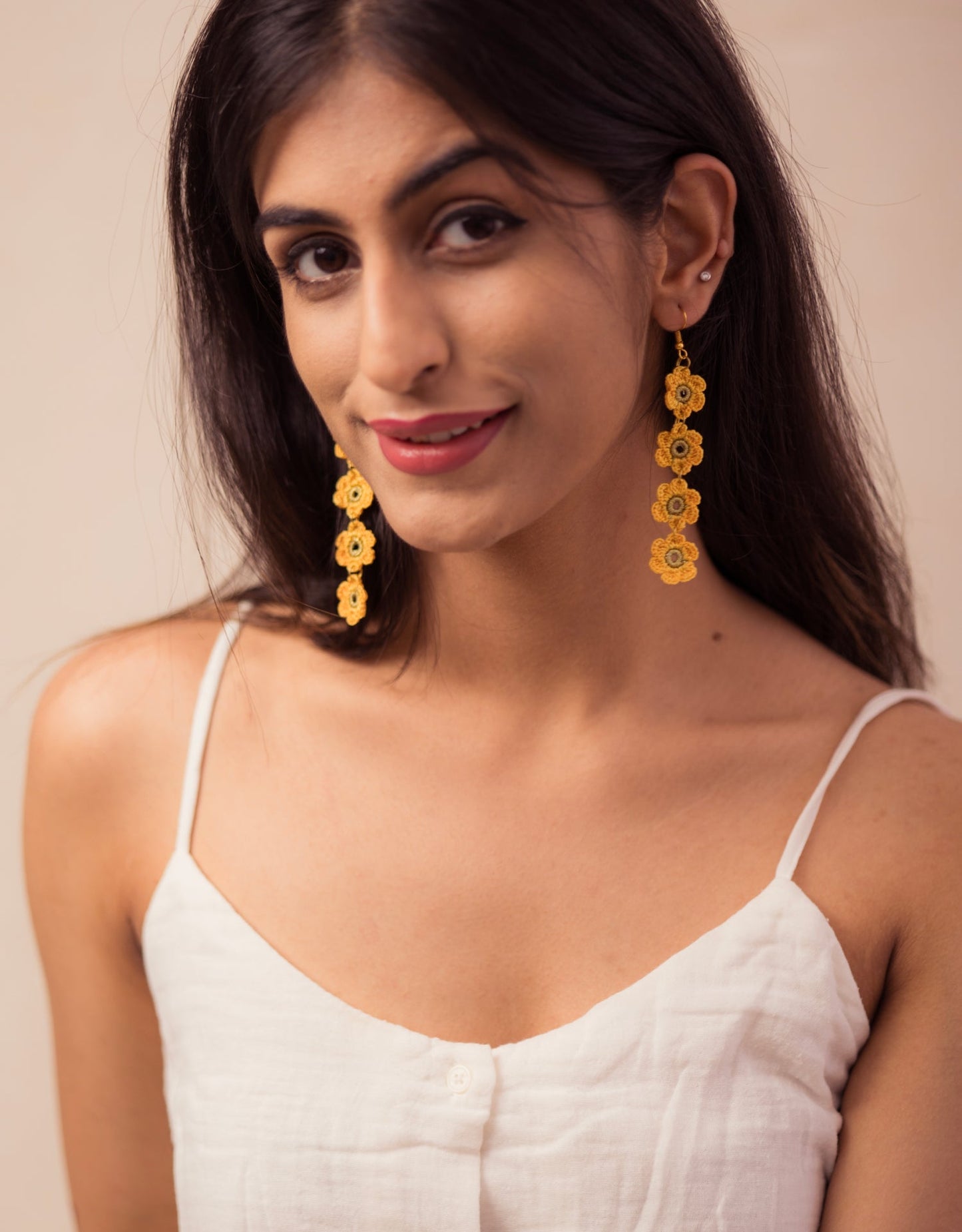 Hand-crocheted Daisies Danglers