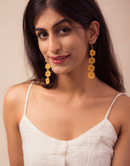 Hand-crocheted Daisies Danglers