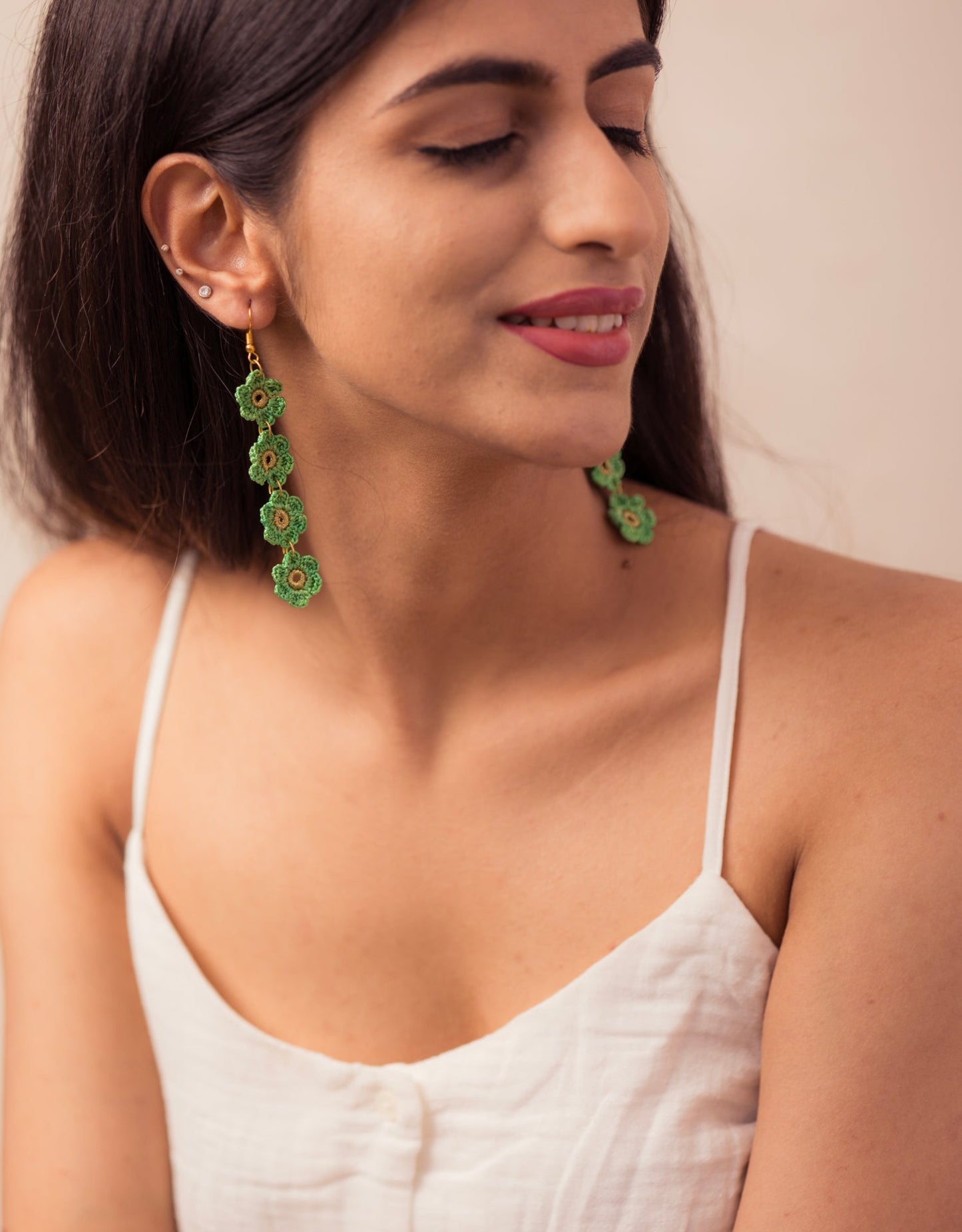 Hand-crocheted Daisies Danglers