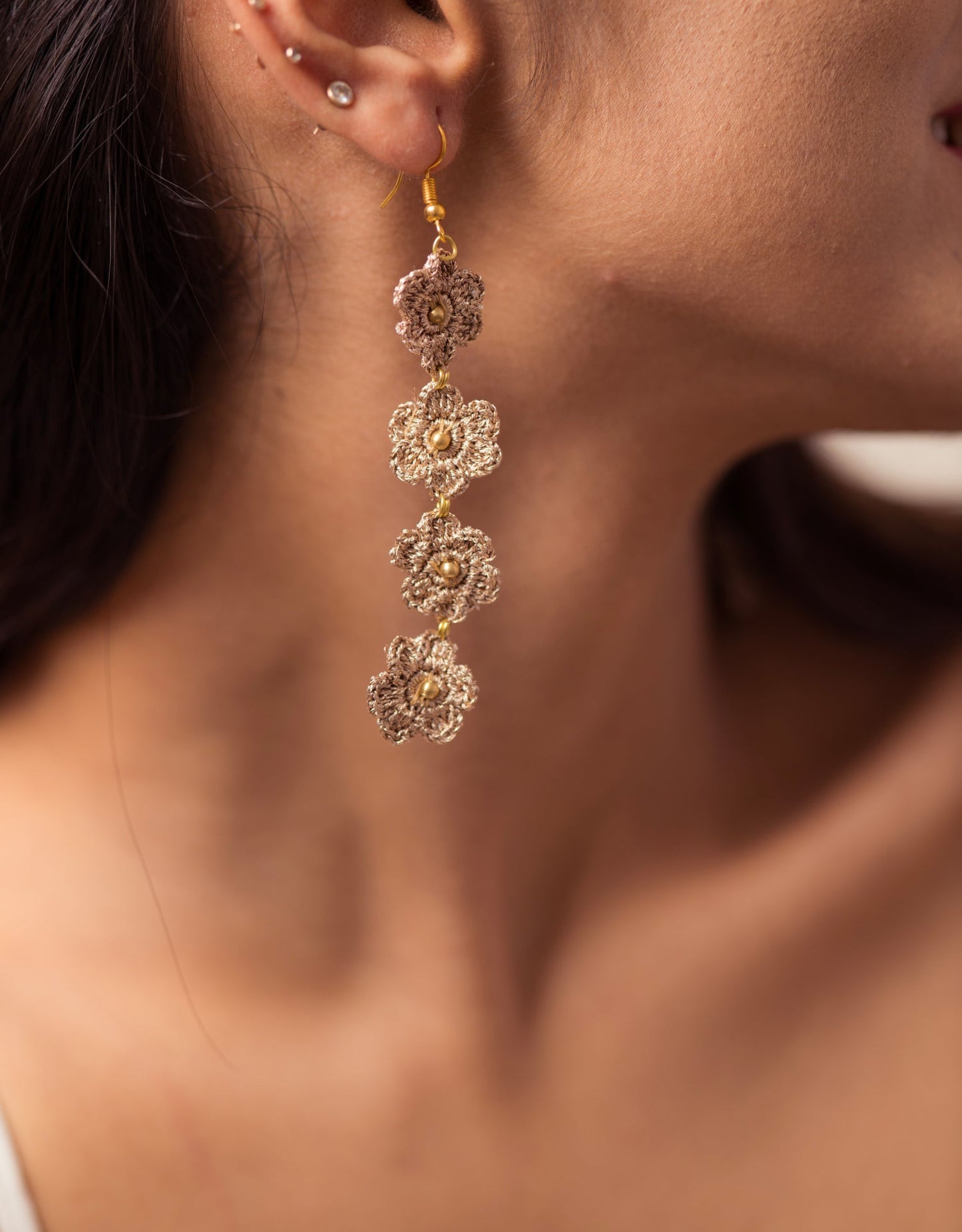 Hand-crocheted Daisies Danglers