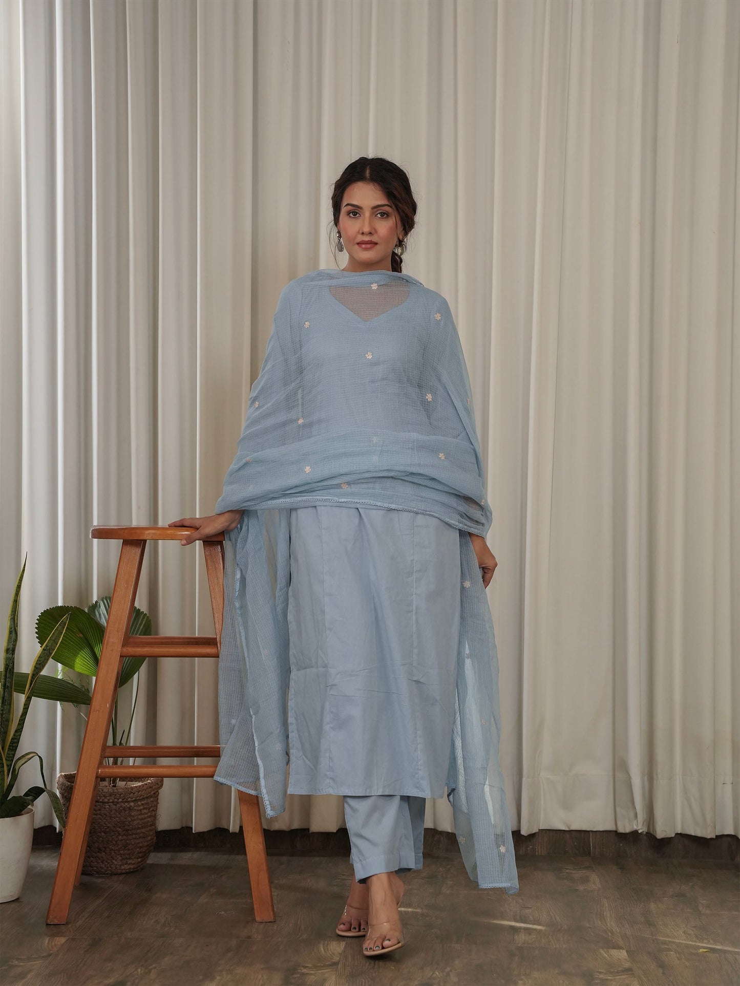 Rabia Embroidered Hand-dyed Cotton Suit Set