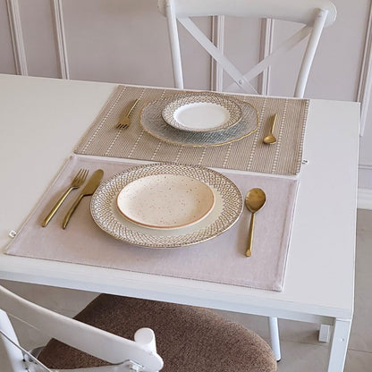 Woven Desert Sand Wipeable & Reversible Cotton Placemats