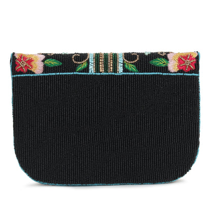 Butterfly Beaded Silk Flap Bag