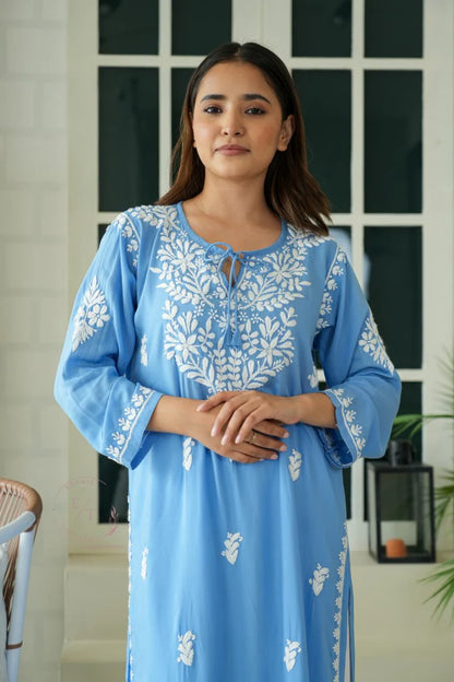 Gul Dori Chikankari Modal Kurti