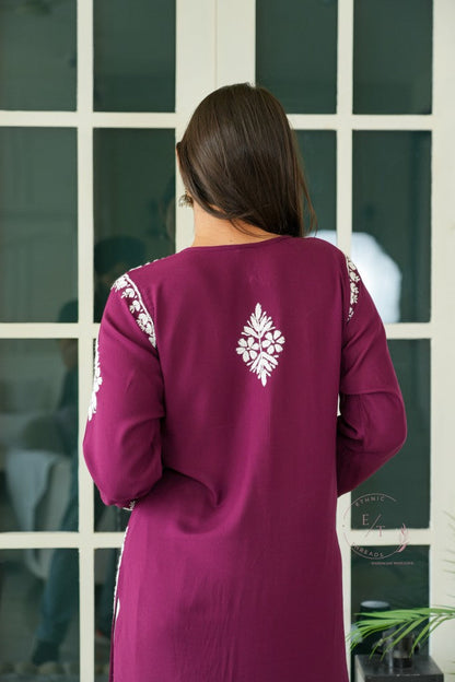 Gul Dori Chikankari Modal Kurti