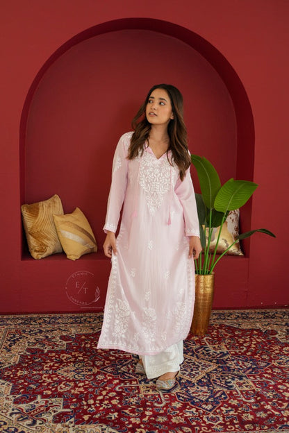 Gul Dori Chikankari Modal Kurti