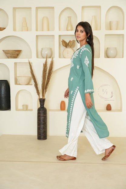 Gul Dori Chikankari Modal Kurti