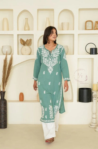 Gul Dori Chikankari Modal Kurti