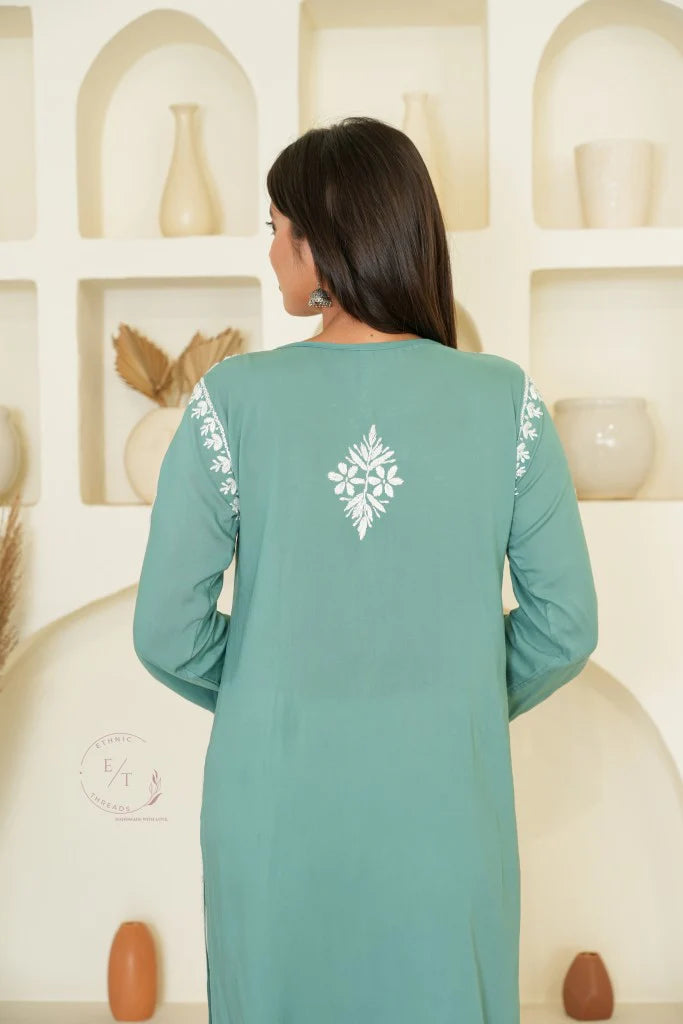 Gul Dori Chikankari Modal Kurti