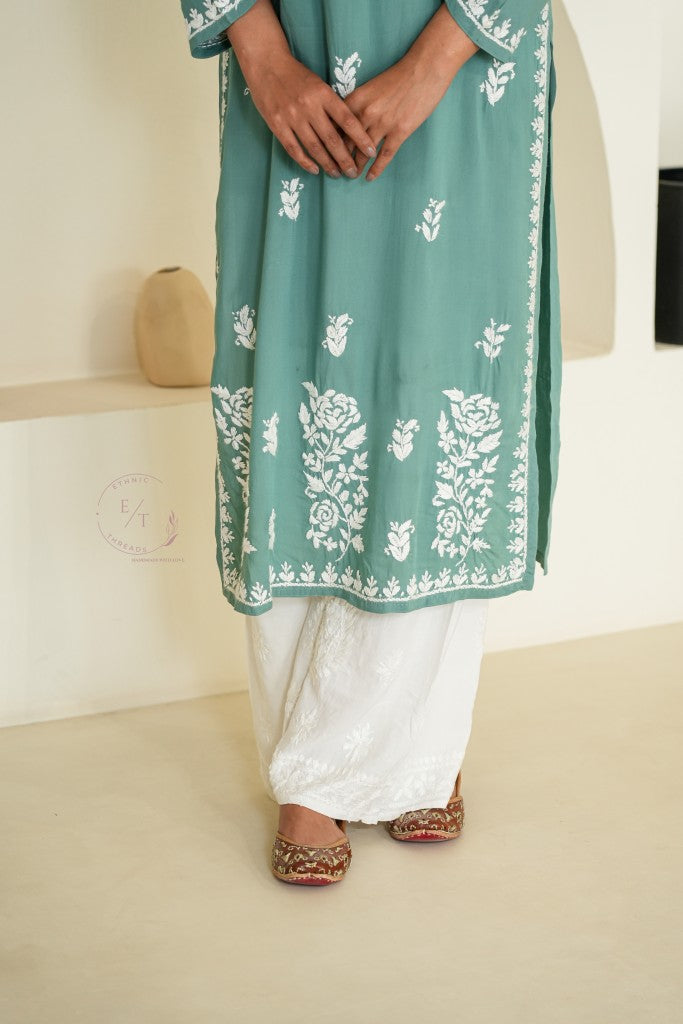 Gul Dori Chikankari Modal Kurti